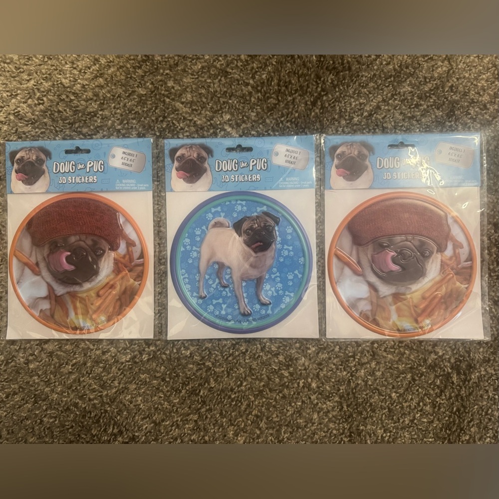 Doug the Pug 3D Stickers Set